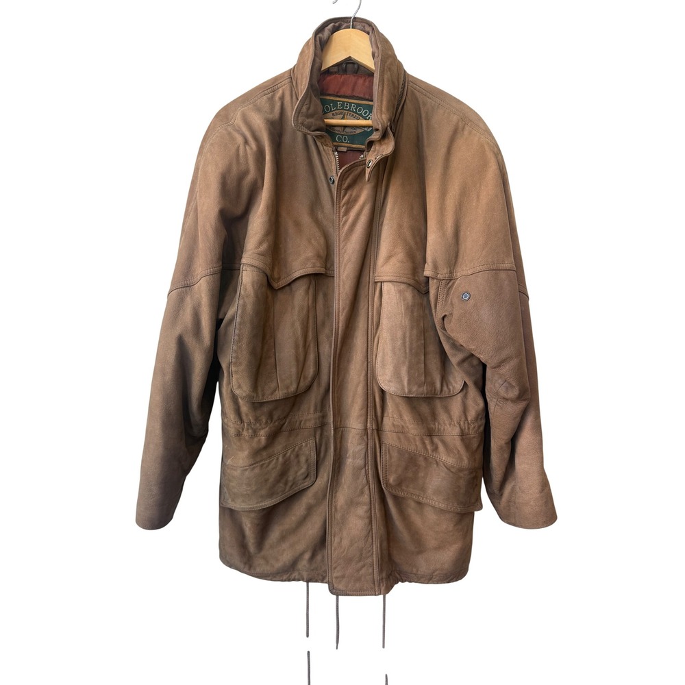 Vintage Mens Colebrook & Co Y2K Leather Chore Barn Jacket Size S Utility Coat